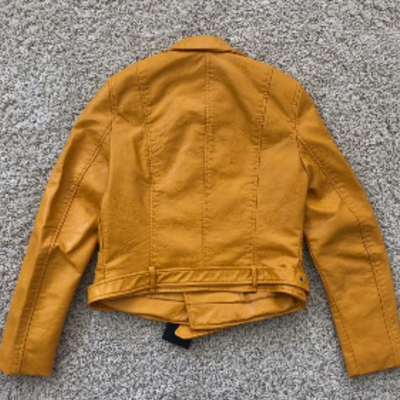 ZARA yellow mustard bikers jacket XS NWT - Picture 2 of 2